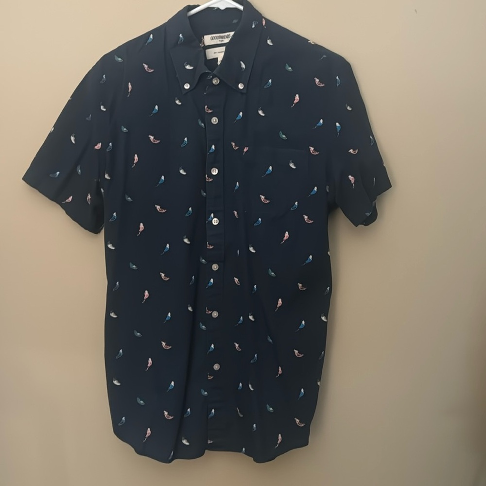 Goodthreads button up bird pattern